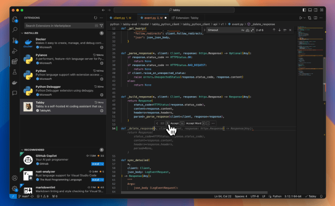 TabbyML: AI coding assistant